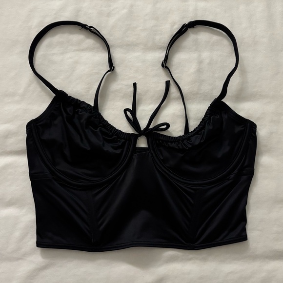 Hollister Black Corset Cropped Top - Picture 2 of 7